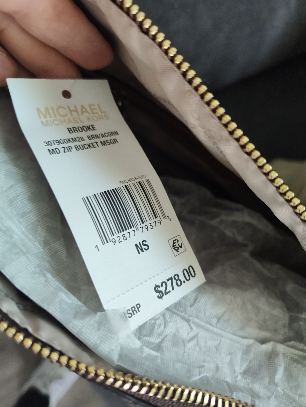 Michael Kors Brown Signature Monogram Bucket Bag New With Tags - Picture 5 of 7